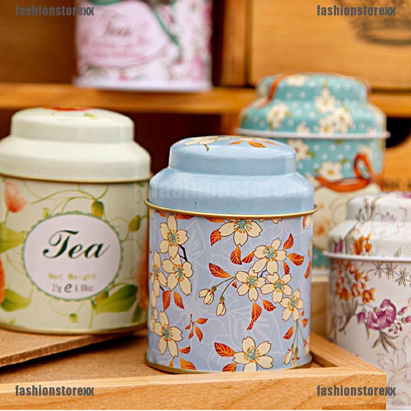 Hũ Thiếc Đựng Trà / Cà Phê / Kẹo / Đường Họa Tiết Hoa