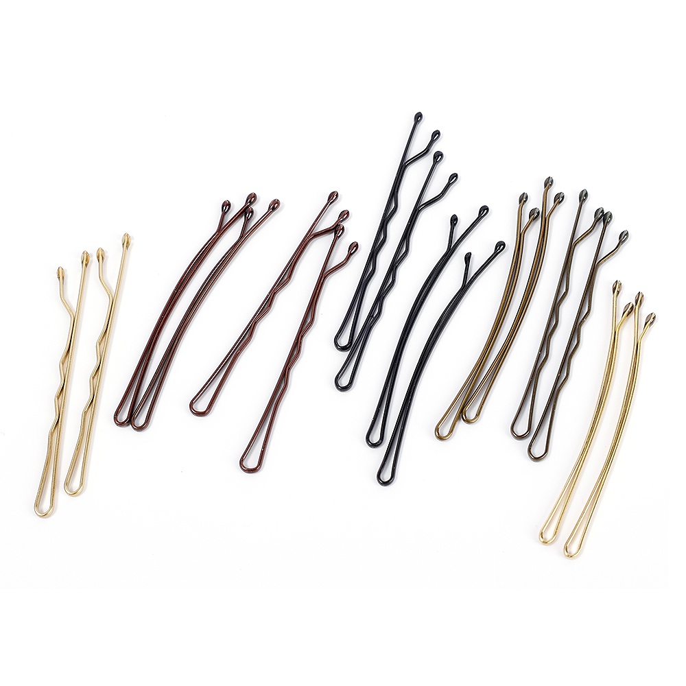 Set 24 Kẹp Tăm Kim Loại Màu Đen / Vàng / Xám / Nâu / Nâu / Vàng Dành Cho Cô Dâu
