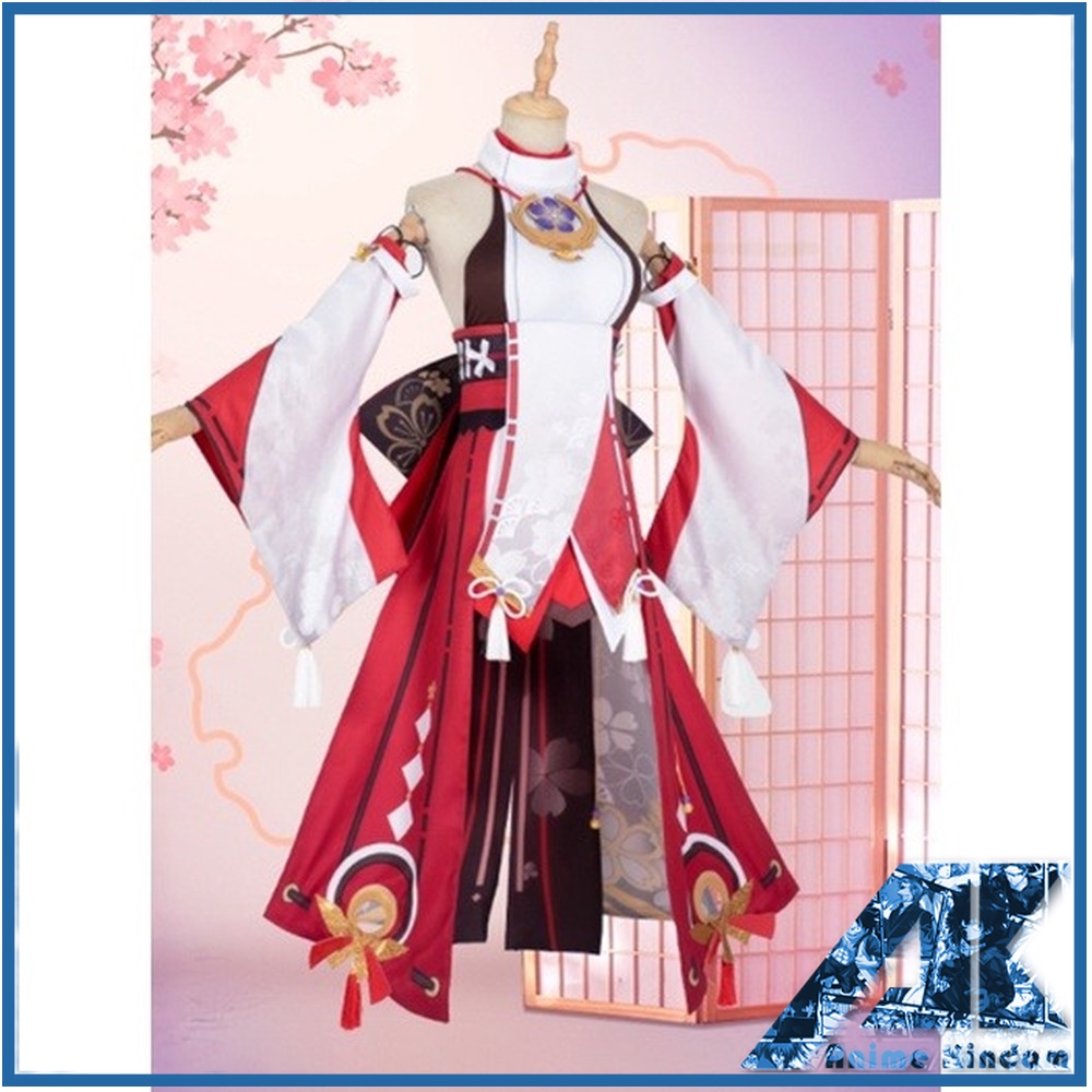 Yae Miko trang phục Cho Nữ Genshin Impact Cosplay Bộ Tóc Giả Hóa Trang Guuji