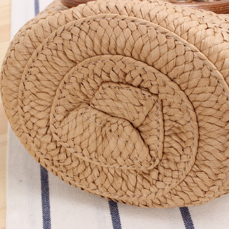 Túi Cói Tay Xách Gỗ Phong Cách Vintage Sang Trọng