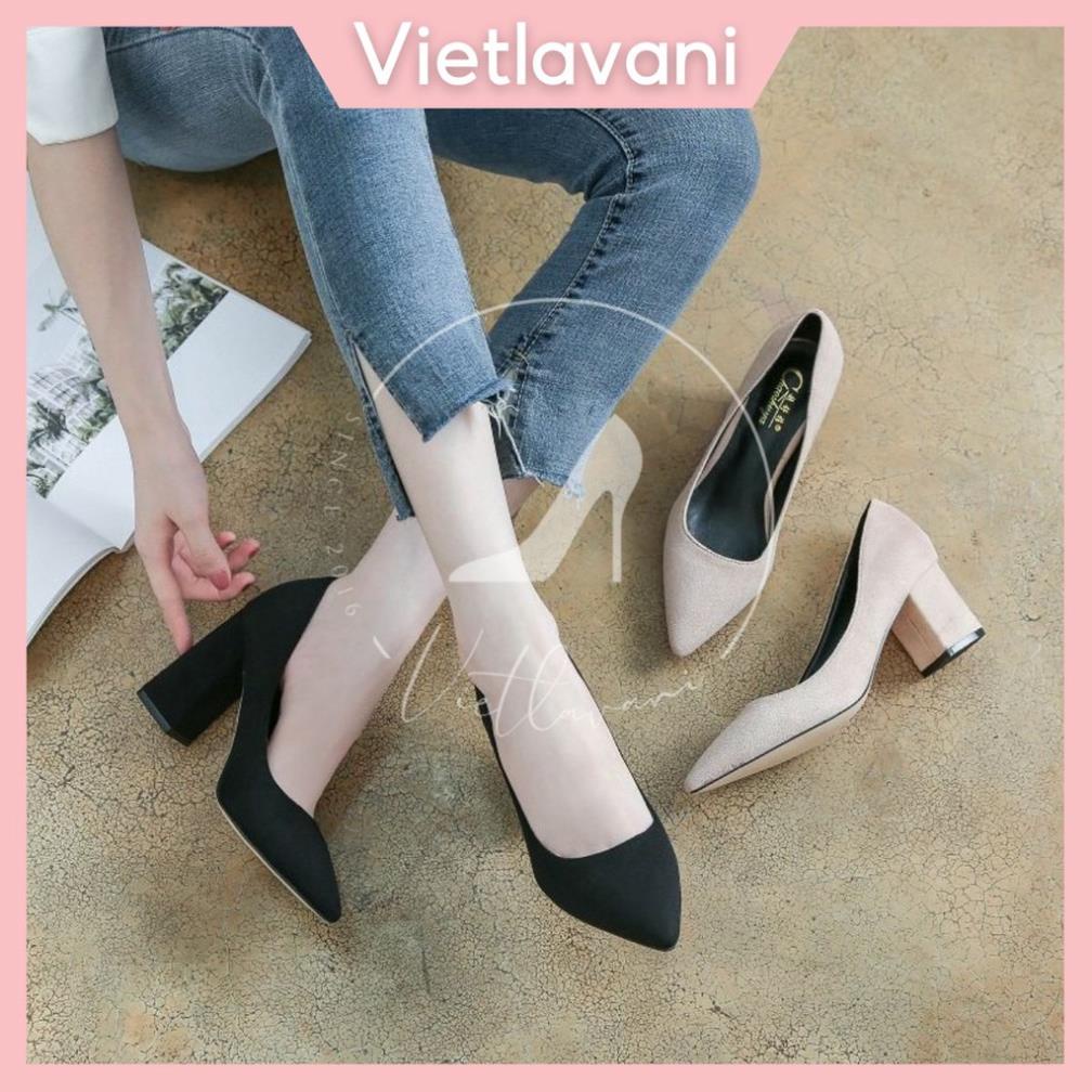Giày da lộn hai màu đen và kem kiểu dáng công sở mã LNC48 ️🎻