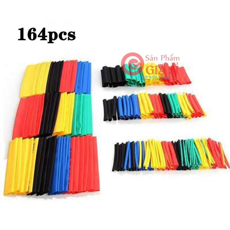 Set 164 ống bọc co nhiệt giành cho mối đấu nối dây điện bằng Polyolefin chống cháy ❤️freeship❤️