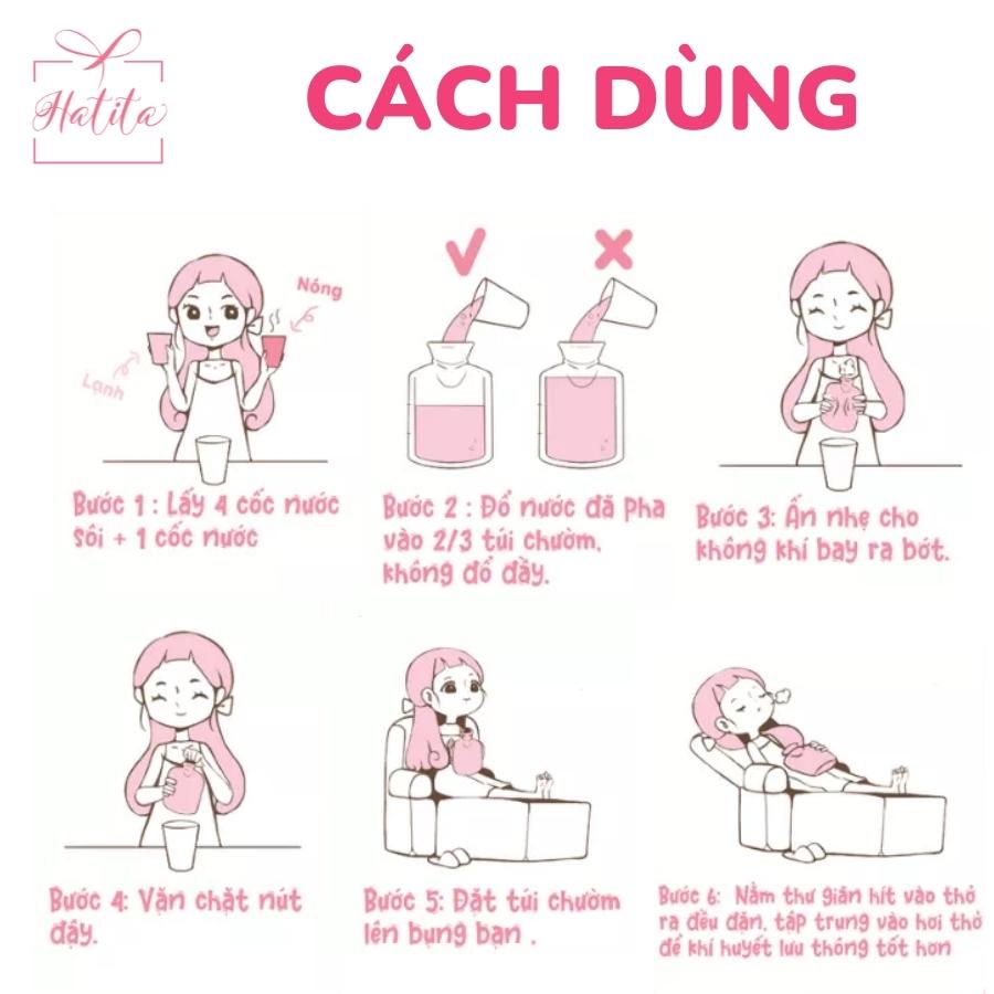 Túi chườm nóng Hatita 1000ml sưởi ấm hỗ trợ giảm đau bụng kinh cho bạn nữ, So cute