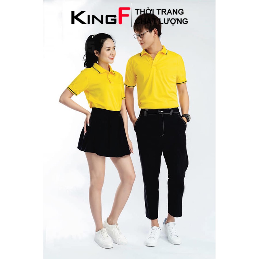 Áo polo KINGF vải cá sấu mè không bị xù lông - Thích hợp nam nữ mặc nhà, đi chơi, đi du lịch, đồng phục | BigBuy360 - bigbuy360.vn