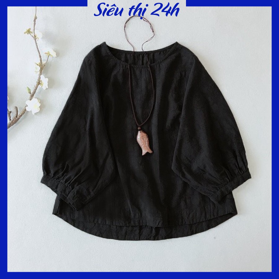 Áo đũi nữ, áo kiểu nữ bigsize, chất liệu Đũi tơ mềm mát, form vừa xinh Siêu thị 24 giờ AKH.46 | BigBuy360 - bigbuy360.vn