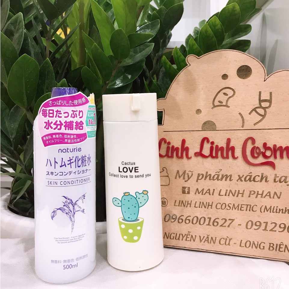 (tặng bình nước xương rồng) LOTION DƯỠNG ẨM HẠT Ý DĨ NATURIE / Lotion Naturie Hatomugi Skin Conditioner