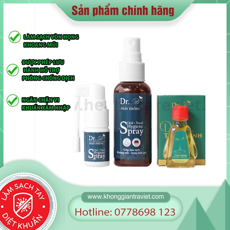 Combo xịt khuẩn mũi họng - Oral Nasal Hygiene Spray Diệt khuẩn, bảo vệ vòm họng, ngăn ngừa virus