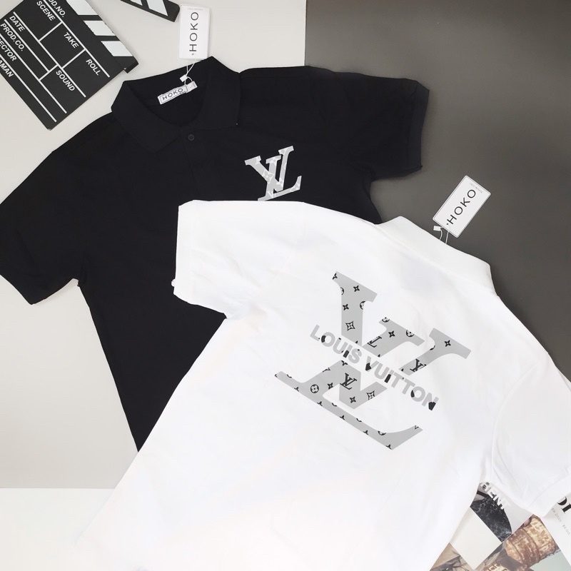 Áo Polo nam cổ bẻ tay ngắn phối kẻ sọc thêu chữ cực chất form ôm dáng người chất vải cotton mát Quang_Luxury