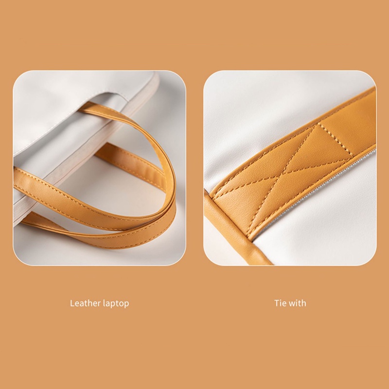 Túi máy tính xách tay 13-17 inch PU Leather Tote Túi chống sốc Ba lô máy tính xách tay