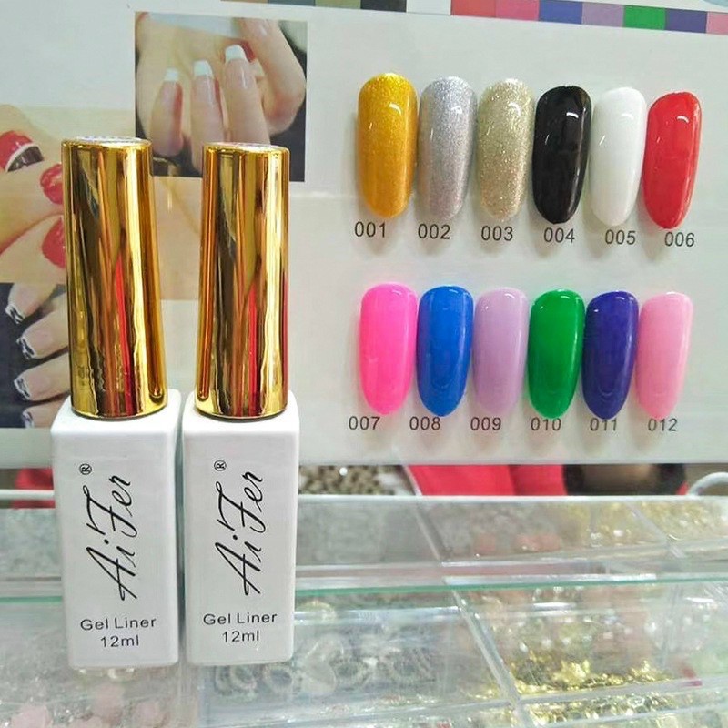 Sơn gel cọ nét Aifer đen trắng nail chính hãng 12 ml