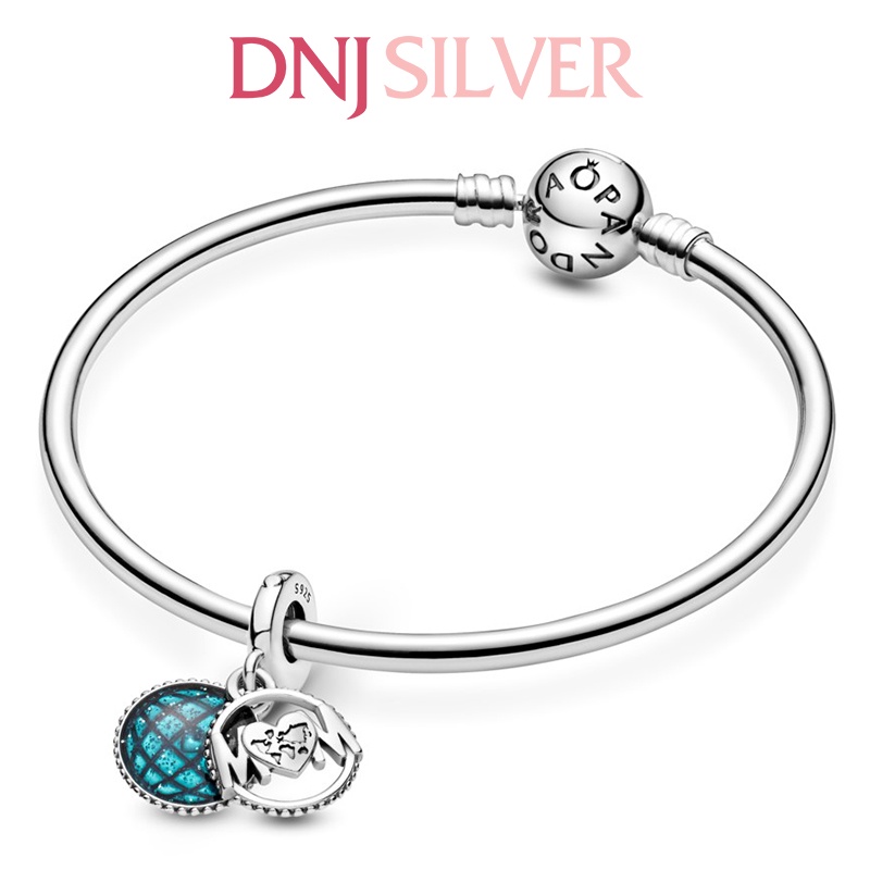 [Hàng cao cấp] Charm bạc 925 cao cấp, hàng chuẩn bạc - Charm Glitter Globe Mum thích hợp để mix vòng tay charm - DN083