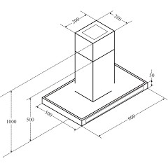 Máy hút mùi dạng treo độc lập Kaff KF IS991H, chính hãng