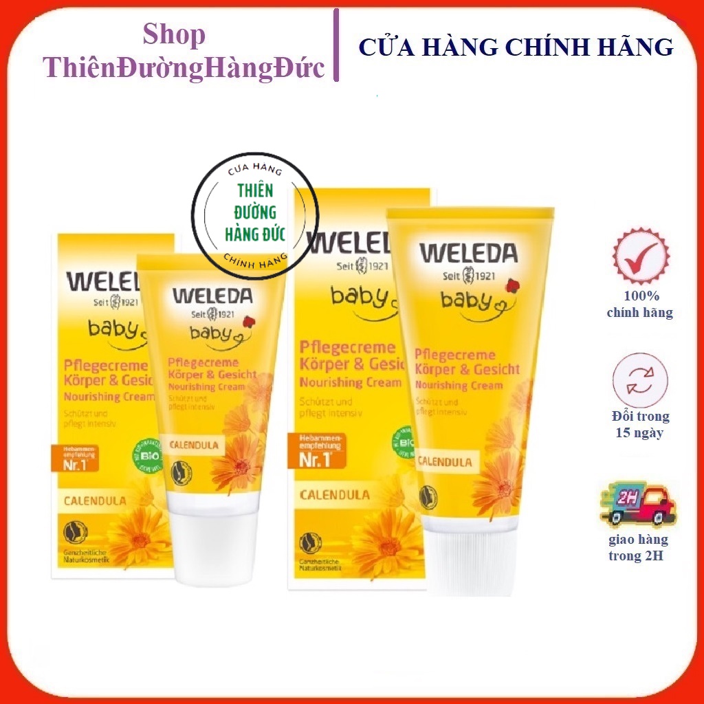 Kem dưỡng da WELEDA cho bé, dưỡng da mặt & Body trẻ em 75ml - Đức