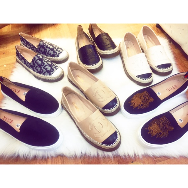 Giầy slip on đế cói ảnh thật