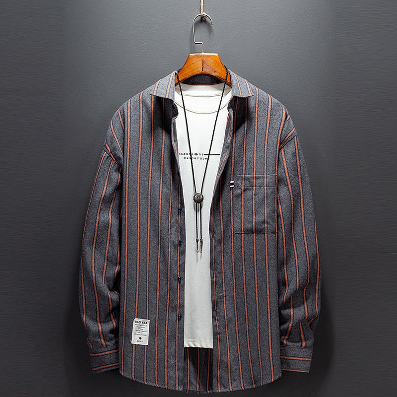 Áo Sơ Mi Ca Rô Dài Tay Dáng Rộng Thời Trang Hongkong Cá Tính Dành Cho Nam Trung Niên 2022