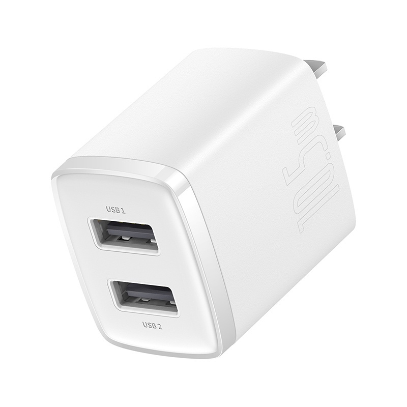 Củ Sạc 2 Cổng 2.1A Baseus Compact 10.5W Cho IP, Samsung, Oppo, Huawei, Xiaomi,... [CHÍNH HÃNG]