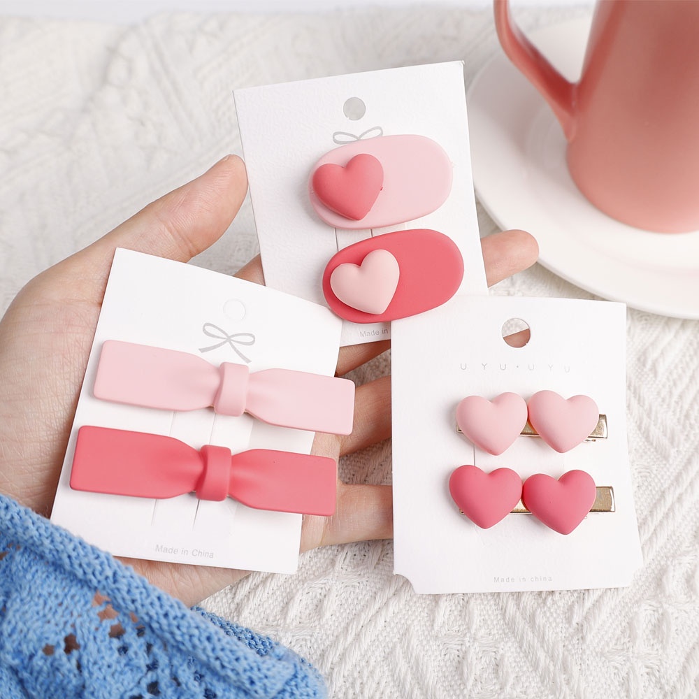 Bộ 2 Kẹp Tóc Nhựa Hình Hoa Hồng Thời Trang Cho Nữ