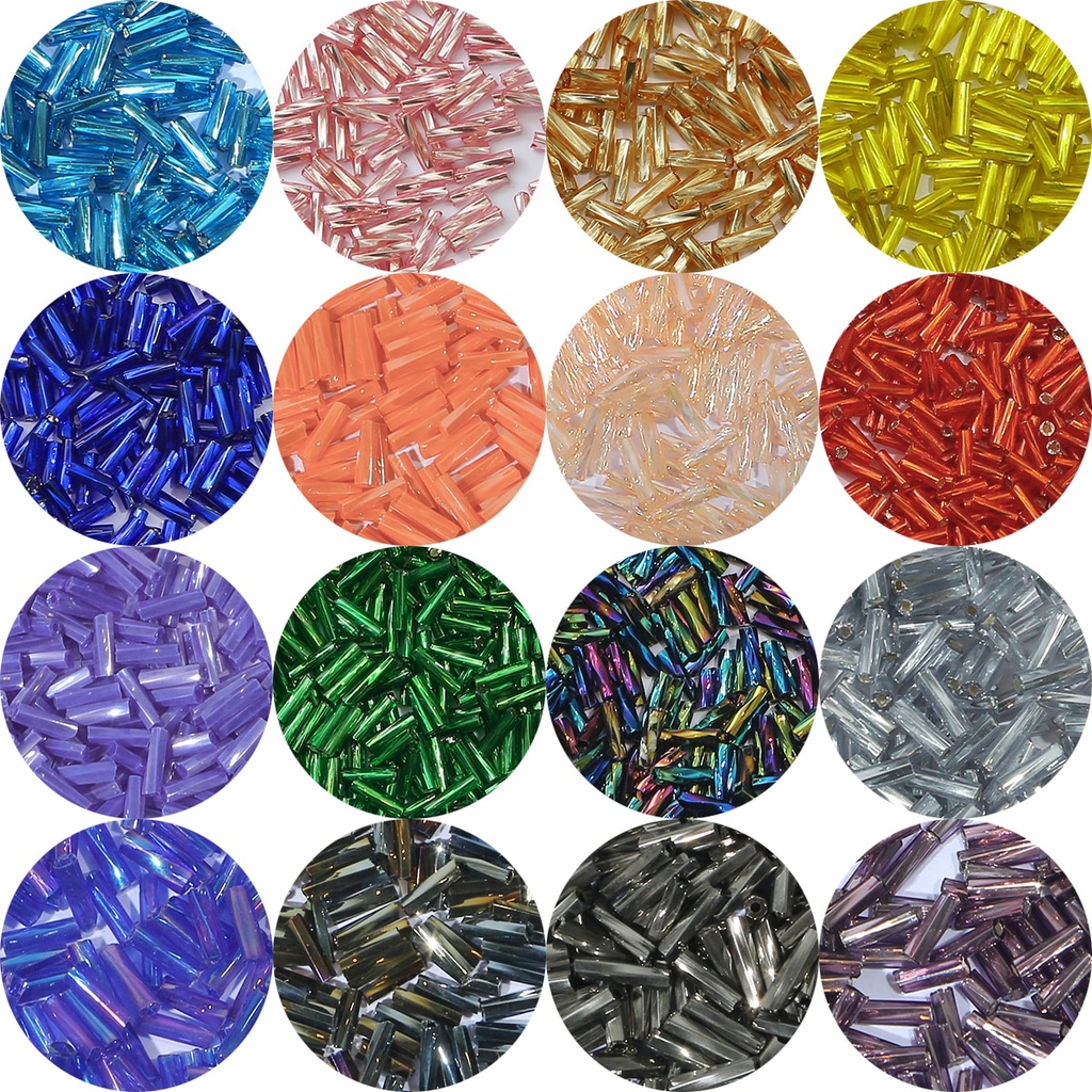 Set 300 hạt cườm thủy tinh 2x6mm dùng làm trang sức diy