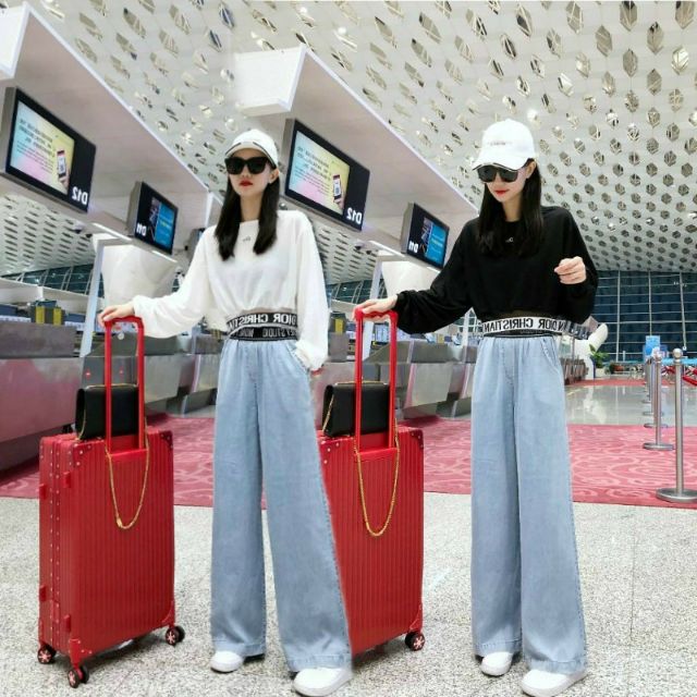 Áo Croptop nữ bo viền dài tay hàng hoot