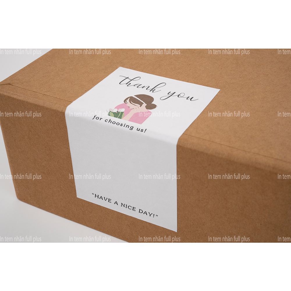 [GIÁ SIÊU RẺ] Tem niêm phong, tem dán vỏ hộp đóng hàng, tem Thank You dán hộp