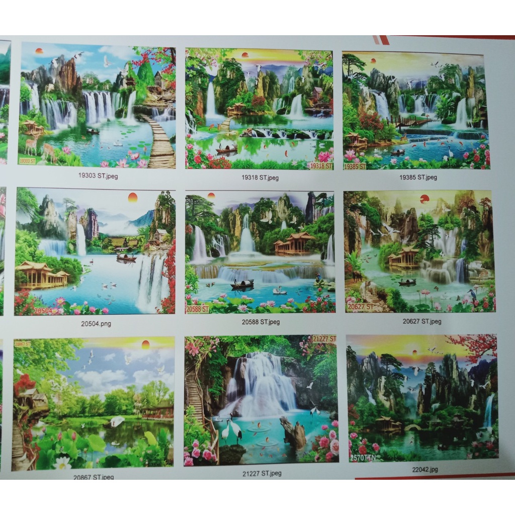 Rèm cuốn in tranh [ Mẫu tranh sơn thủy] cho gia đình, văn phòng, chung cư