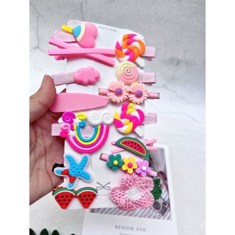 Set kẹp 14 món nhiều mẫu kute cho bé gái (được chọn màu)