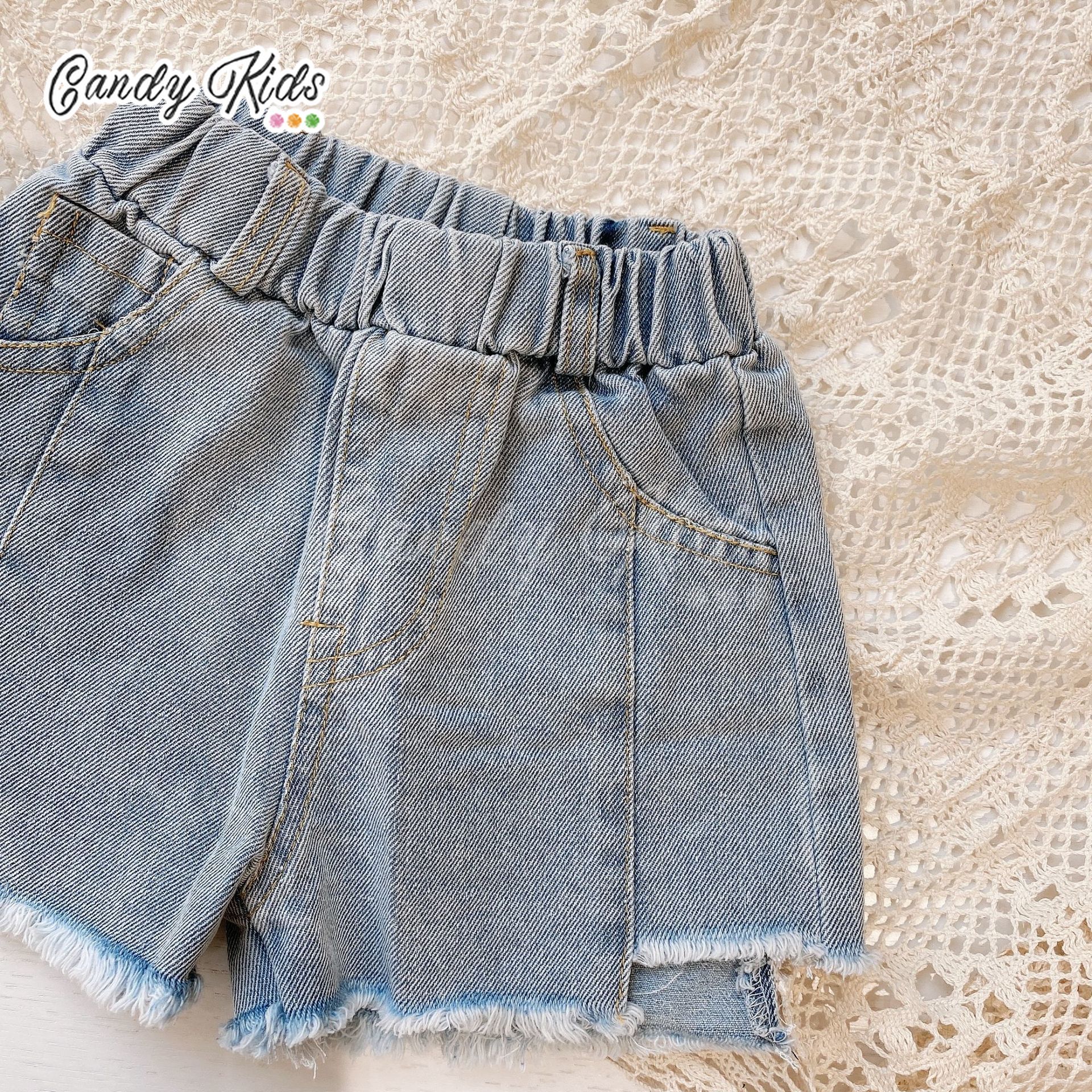 Quần Short Denim Thiết Kế Năng Động Hợp Thời Trang Cho Bé 1-8 Tuổi