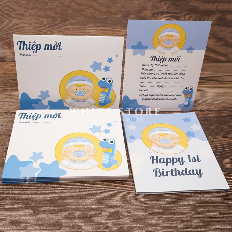 Set 10 THIỆP MỜI THÔI NÔI SINH NHẬT BABY BOY 02