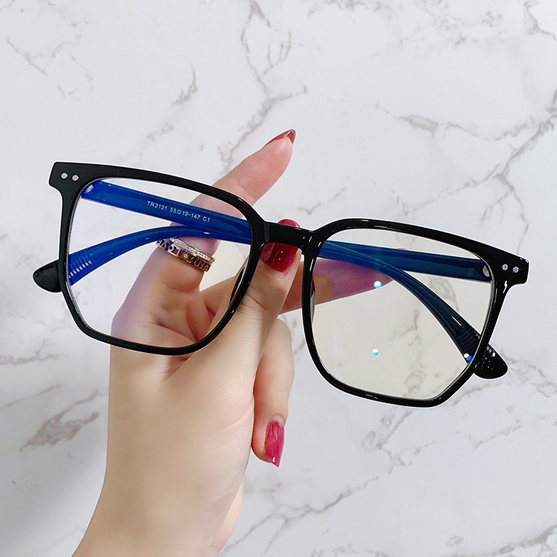 [Freeship] Kính mát nam nữ thời trang giả cận gọng vuông chống ánh sáng xanh tia uv bảo vệ mắt - 2101