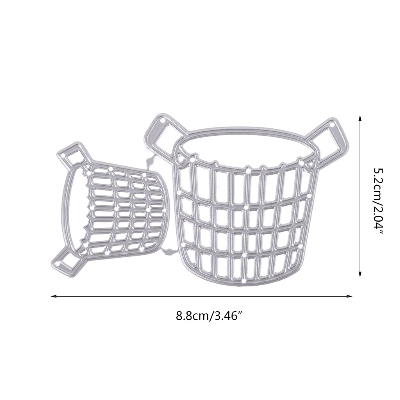Khuôn Cắt Giấy Kim Loại Hình Giỏ Đựng Hoa Quả Xinh Xắn