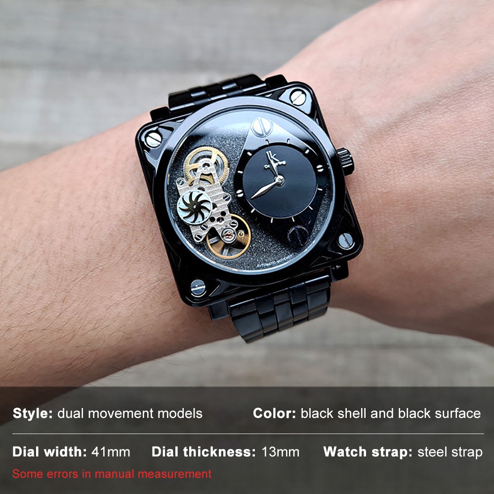 Dual Movement Mechanical Watch Quartz Watch Men's Luxury Qnique Fashion