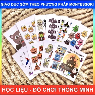 Bộ học liệu chủ đề halloween - học liệu bóc dán cho bé