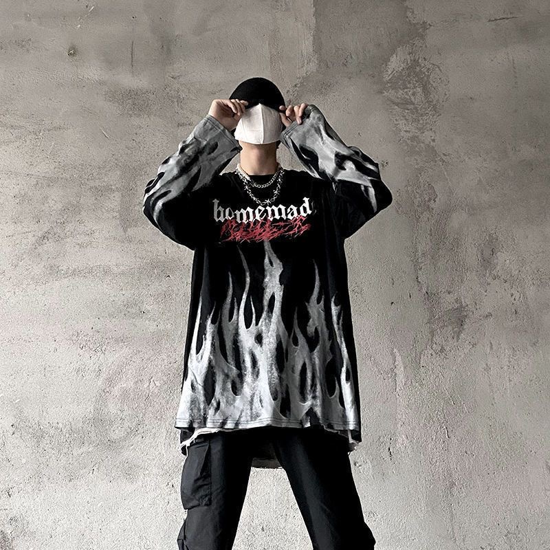 Áo thun MMIOT y2k tay dài in họa tiết phong cách hip hop gothic cổ điển thời trang cho nam và nữ