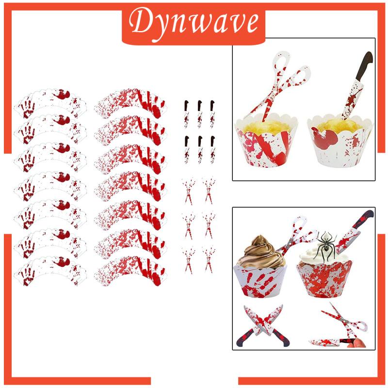 [Dynwave] X Giấy Gói Bánh Cupcake Với Giá Đỡ Bánh Muffin Máu