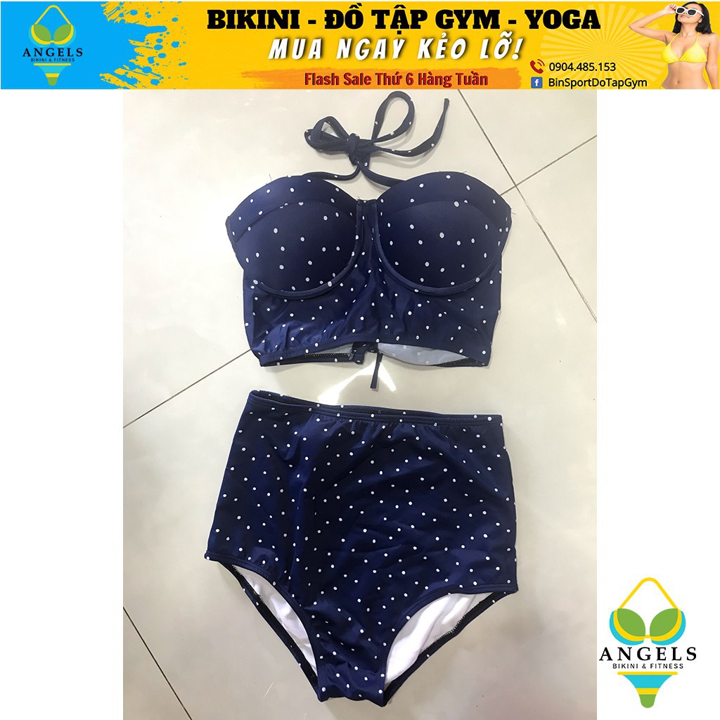 Bikini Hai Mảnh Chấm Bi Xanh Sexy Mặc Đi Biển  BHV008 [ Giá Sỉ ] | BigBuy360 - bigbuy360.vn