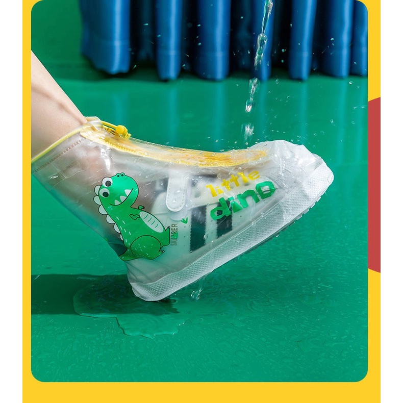 Ủng đi mưa trùm giầy dép in hoạ tiết hoạt hình dễ thương cho bé trai &amp; bé gái (Cỡ 27-38, dài chân 20-27cm) N01121