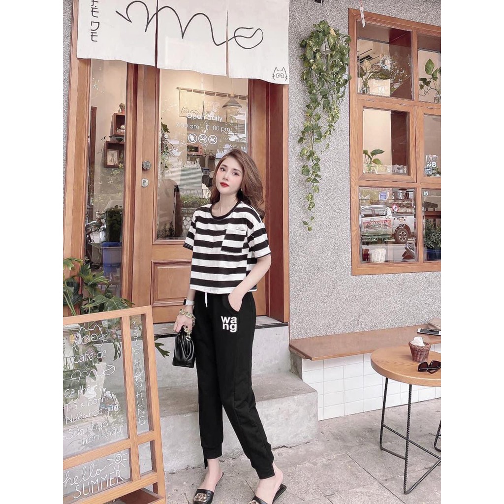 Bộ Thể Thao Nữ Wang Áo Croptop Năng Động Cá Tính 😍