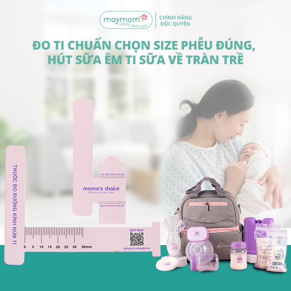 Thước Đo Ti Mama’s Choice, Xác Định Đường Kính Núm Ti Mẹ, Giúp Mẹ Chọn Được Size Phễu Phù Hợp Khi Hút Sữa