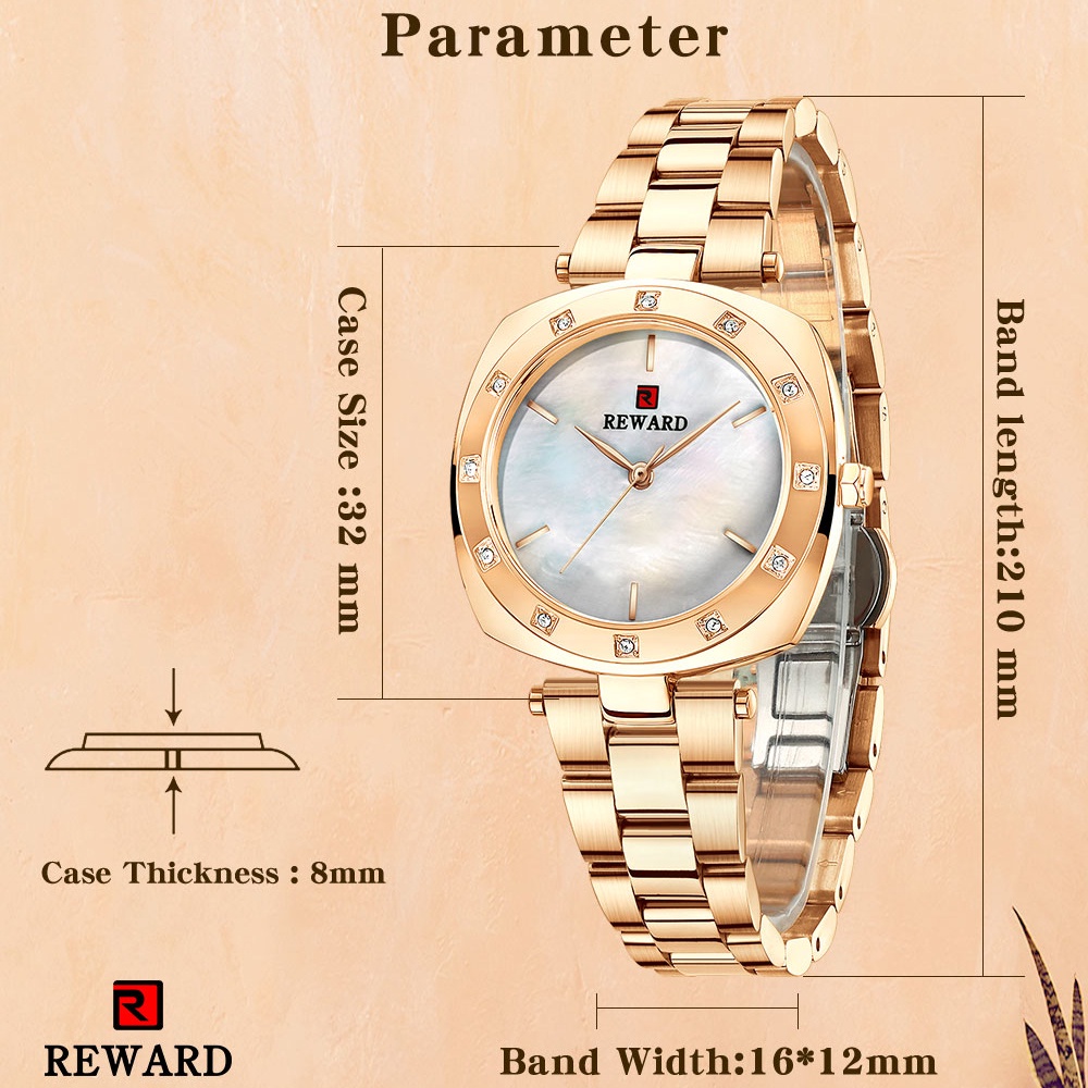 Đồng Hồ Quartz Chống Thấm Nước Thanh Lịch Bằng Thép Không Gỉ 21054 Thời Trang Cho Nữ