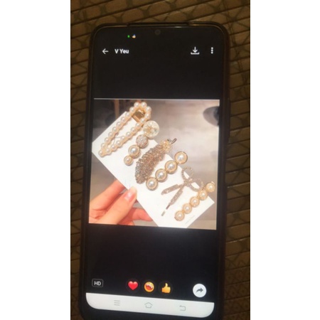 SÉT 5 kẹp tóc đá nữ phong cách Hàn Quốc