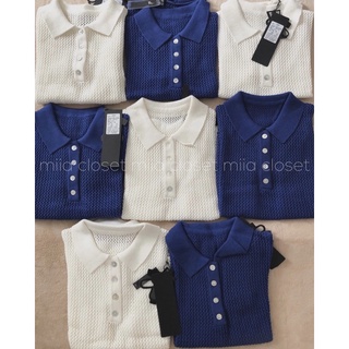 Áo polo len đục lỗ lưới có sẵn