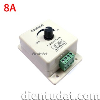 Mạch Dimmer 12V 24V Điều Chỉnh Độ Sáng Đèn 8A