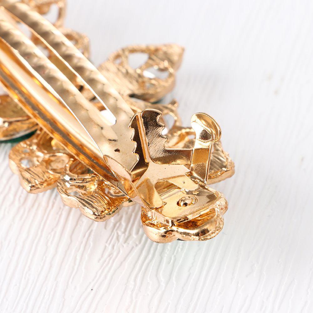 ❦Tôi❦ Kẹp Tóc Hình Hoa Năm Cánh Đính Pha Lê Phong Cách Hàn Quốc