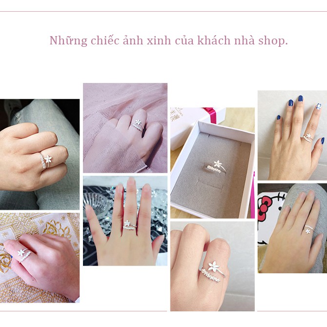 Nhẫn Bạc Nữ 925 Cá Tính Dành Cho Nữ, Hình Cánh Hoa Freesize - N2452 - Bảo Ngọc Jewelry | shopeetramty