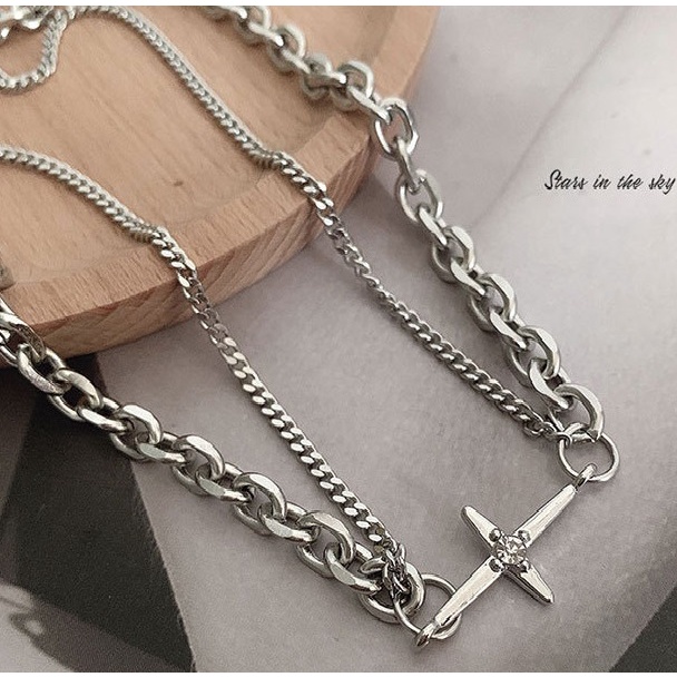 Dây Chuyền Nam Enchanted Màu Bạc SAZ- Vòng Cổ Hip Hop Chất Liệu Titan Cao Cấp Không Gỉ - Vòng Cổ Enchanted