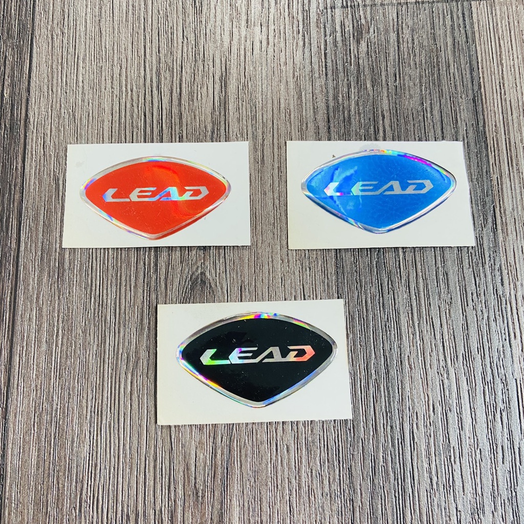 TEM LOGO nhựa trong chữ LEAD, tem huy hiệu nhựa LEAD 3 màu lựa chọn