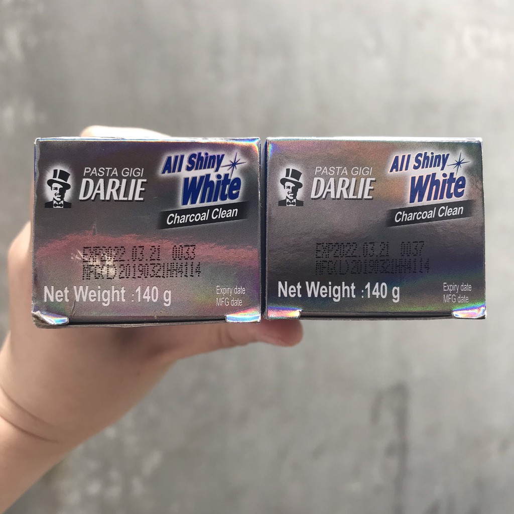 COMBO 2 KEM ĐÁNH RĂNG DARLIE ALL SHINY WHITE CHARCOAL CLEAN  TRẮNG SÁNG 140G