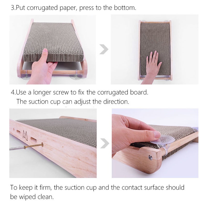 Thảm cào móng HamshMoc bằng gỗ có giác hút bền bỉ huấn luyện mèo cưng