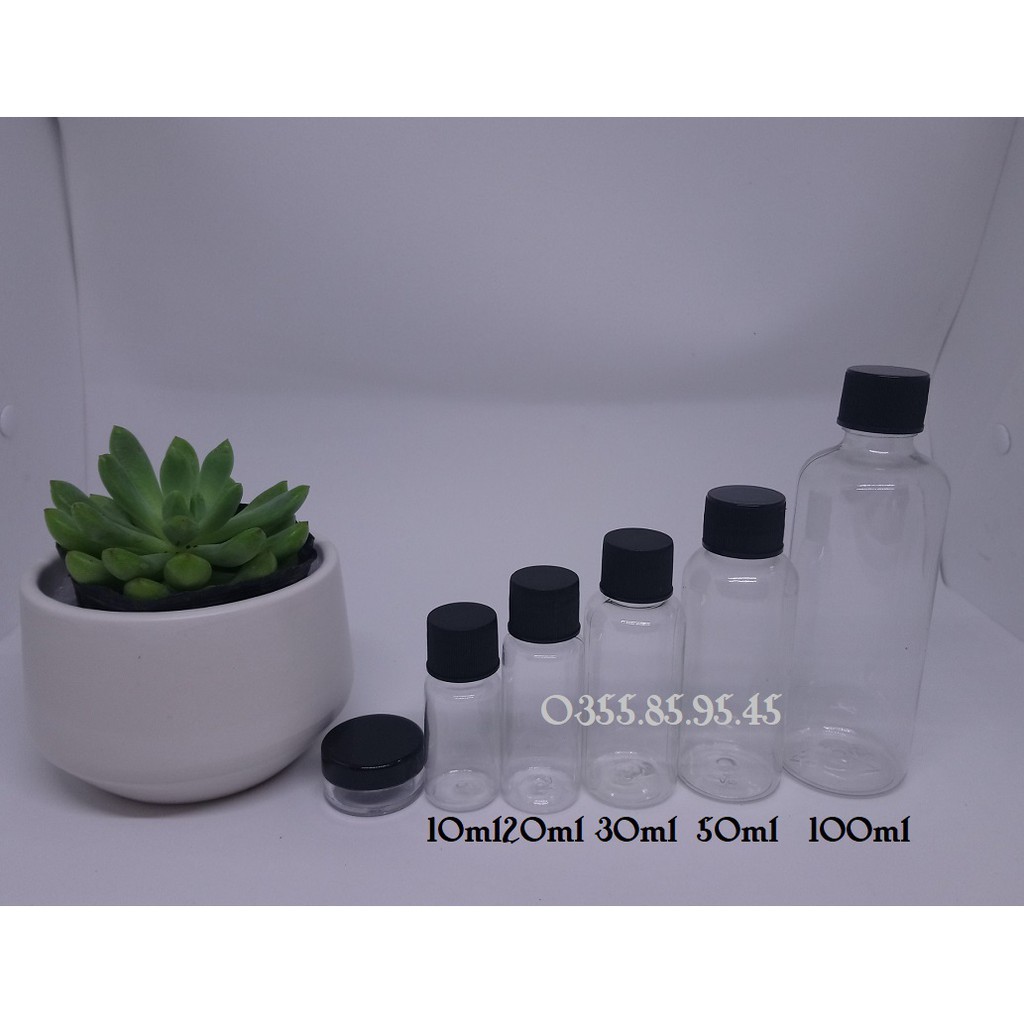 ⚡GÌ CŨNG RẺ ⚡Chai nắp vặn trắng 5ml / 10ml / 15ml / 20ml / 30ml / 50ml / 80ml / 100ml - Chai lọ nhựa chiết mỹ phẩm.