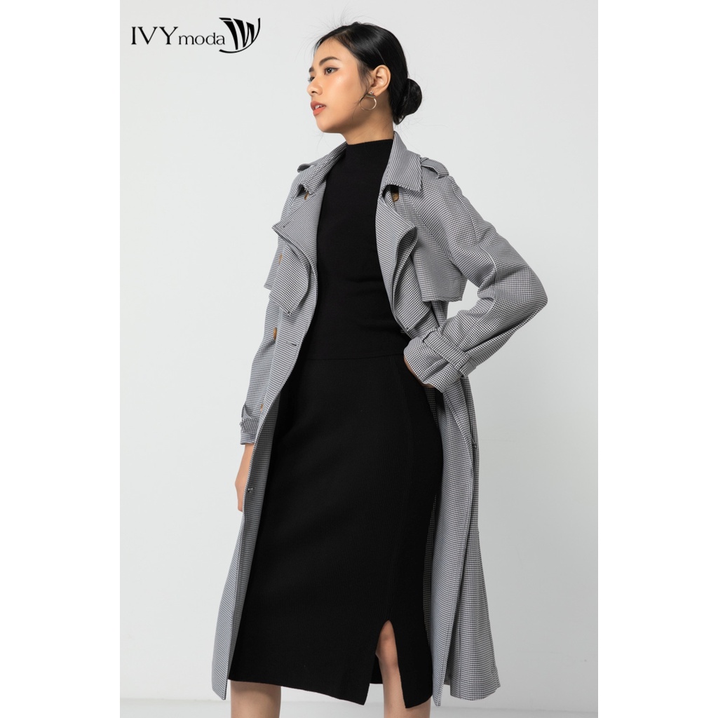 Áo măng tô nữ kẻ IVY moda MS 78B8796
